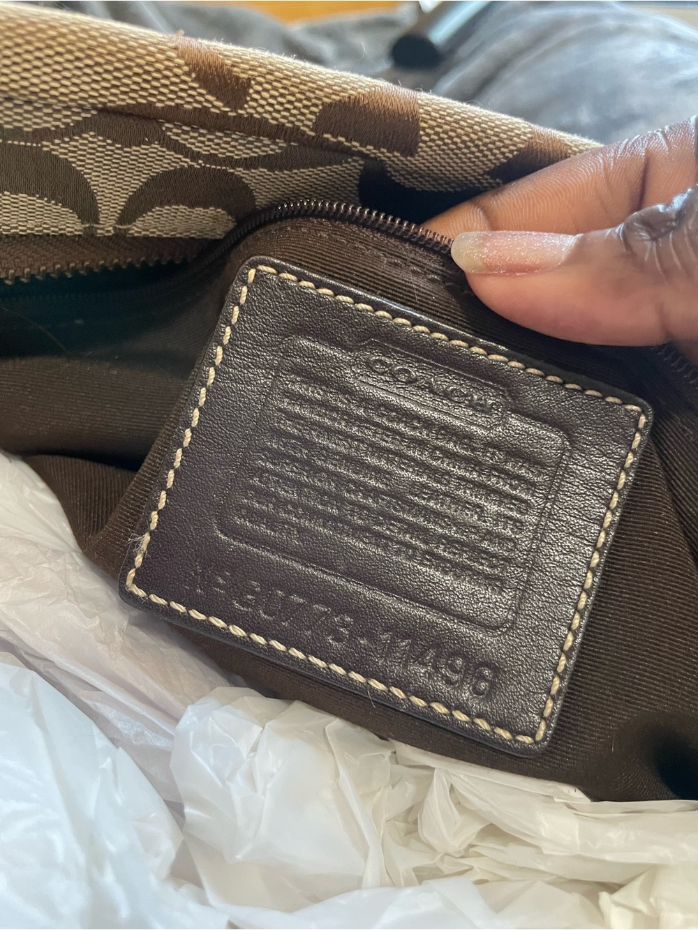 Coach Patchwork Signature Shoulder Bag in Brown and Tan - Picture 5 of 9